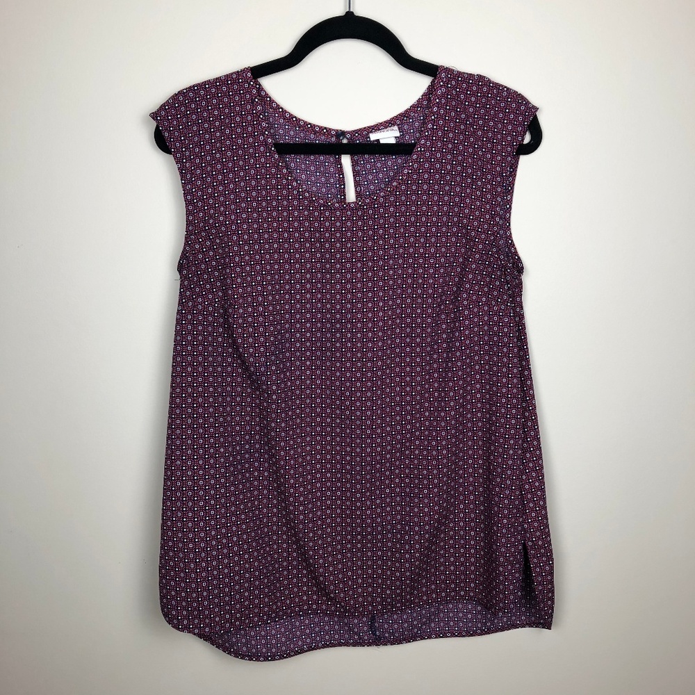 Merona Career Sleeveless Blouse Patterned Size M